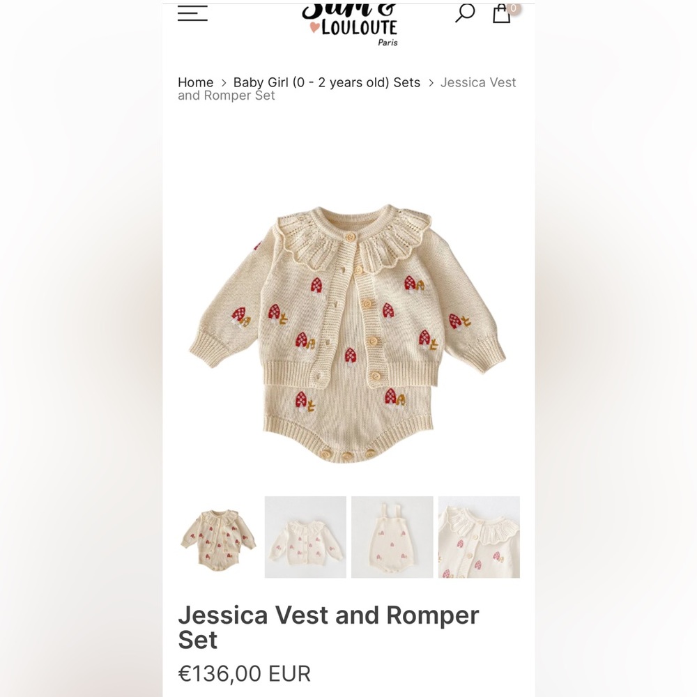 Jessica Vest and Romper Set 12-18m